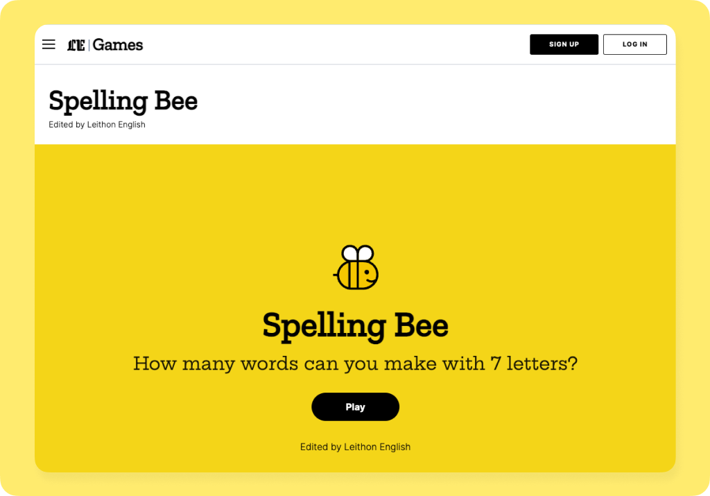 NY Times Spelling Bee